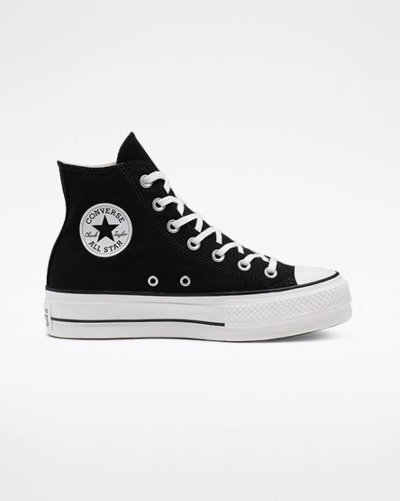 Dámské Boty Na Platformy Converse Chuck Taylor All Star Lift Platene Vysoké Černé Bílé | CZ H31PG24